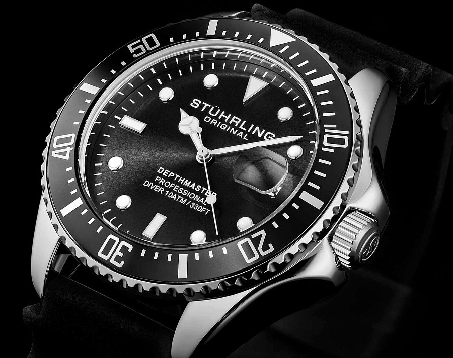 Часы Stuhrling Aquadiver 3950R.1 — мужские, силикон