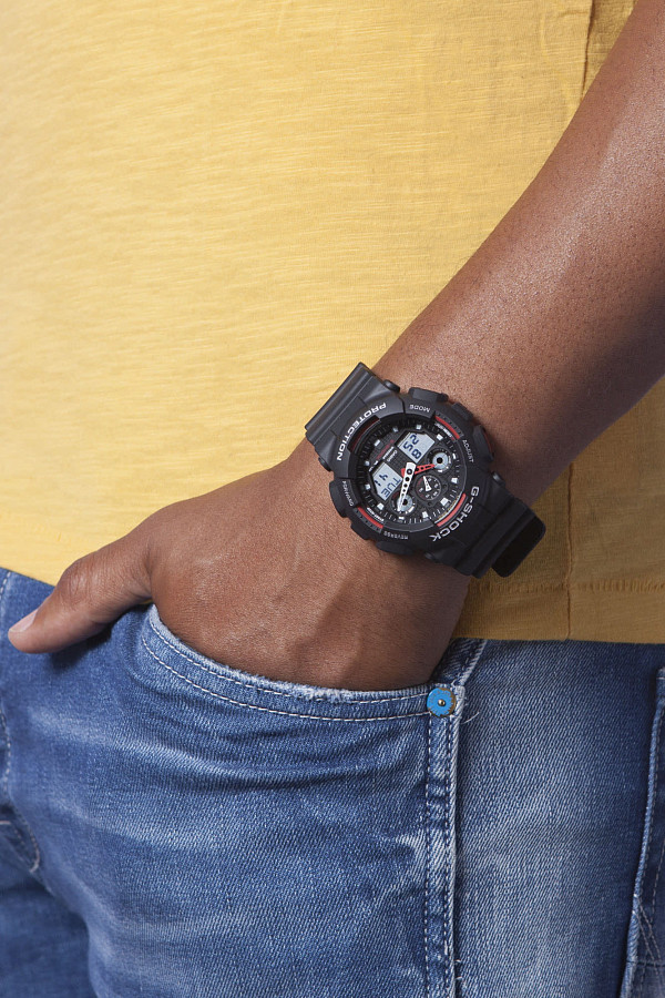 Часы Casio G-Shock GA-100-1A4DR (GA-100-1A4) — электронные, пластик