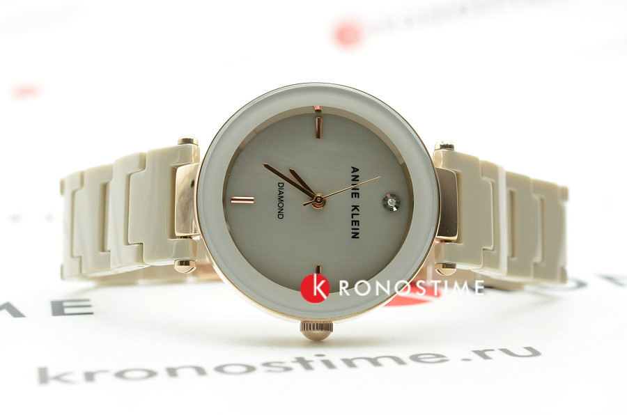 Часы Anne Klein Diamond 1018RGTN — сталь + pvd + керамика, женские