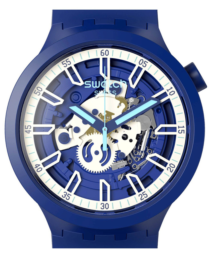 Часы Swatch Big Bold Lacquered SB01N102 — мужские, силикон