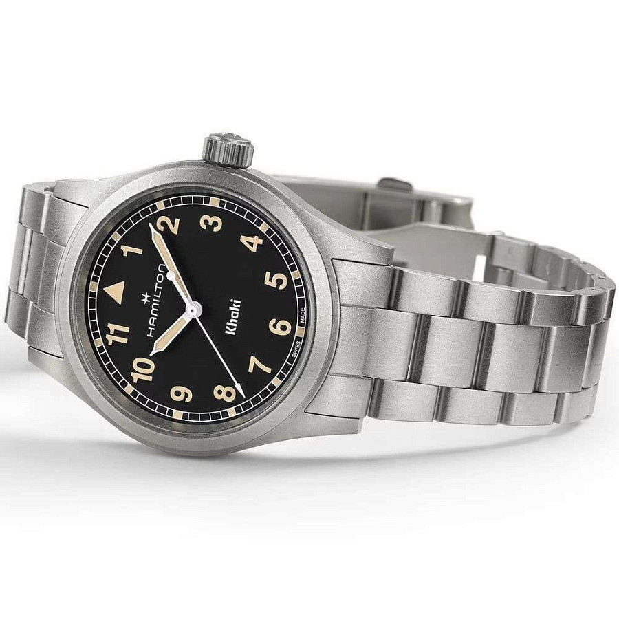 Часы Hamilton Khaki Field Quartz 38mm H69401131 — черный, сталь