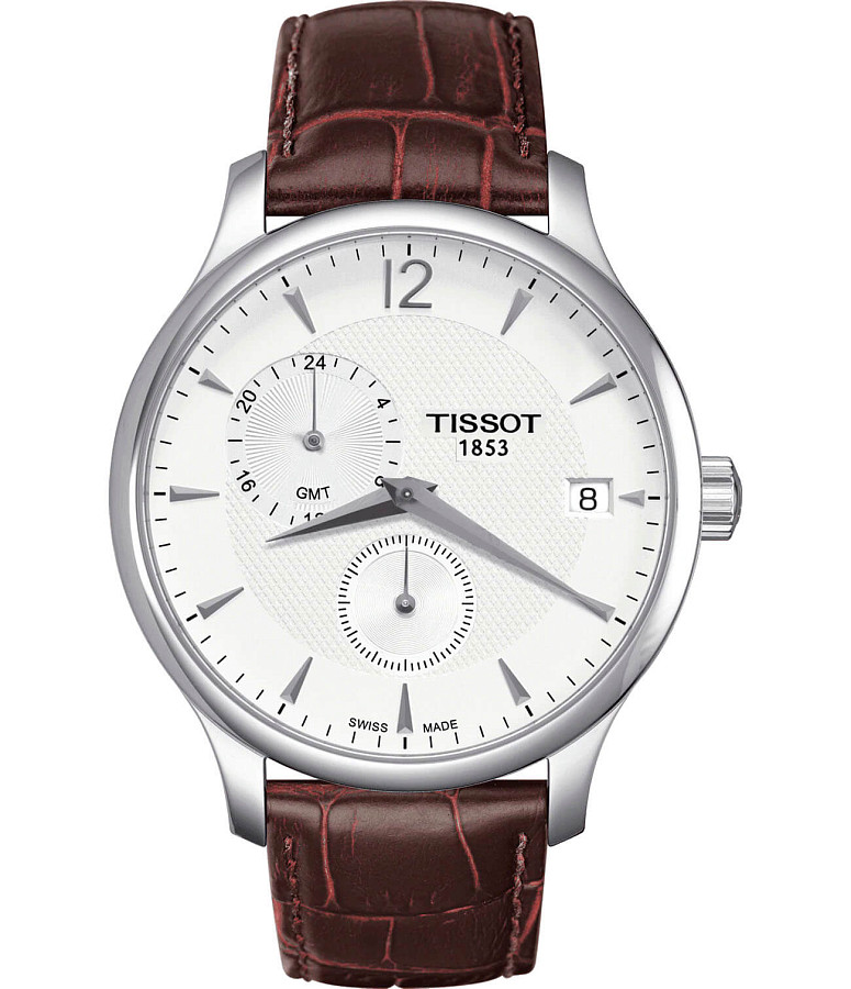 Часы Tissot Tradition GMT T063.639.16.037.00 — мужские, белый