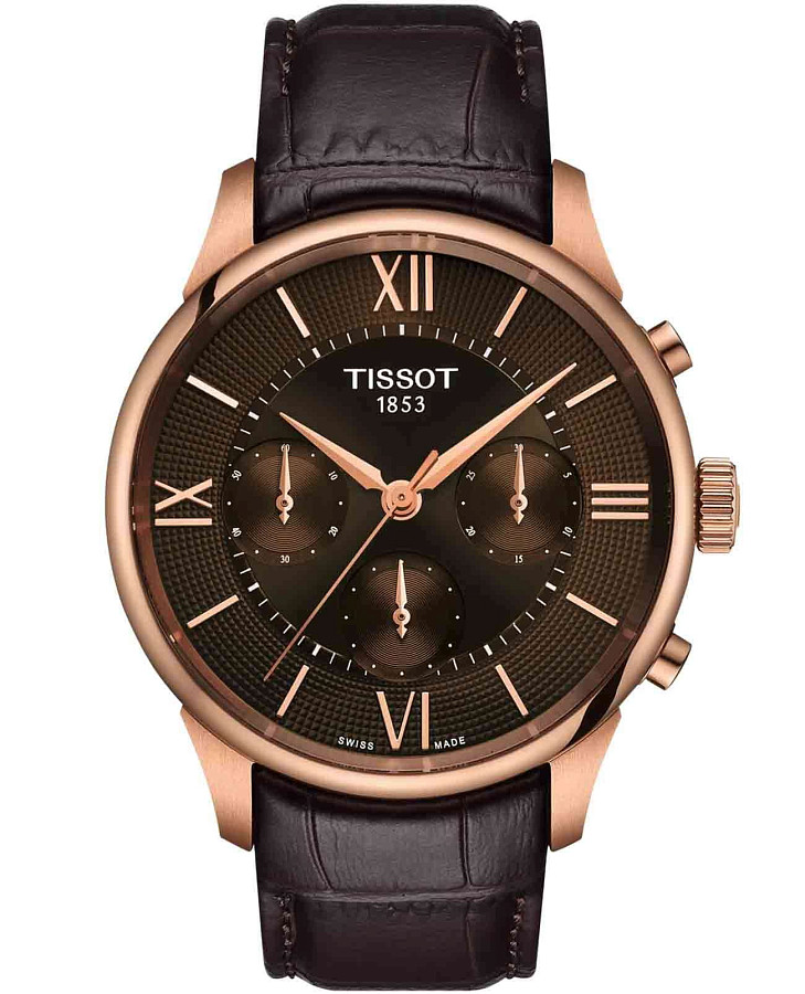 Часы Tissot Chemin des Tourelles Automatic Chronograph T139.462.36.298.00 — мужские, коричневый