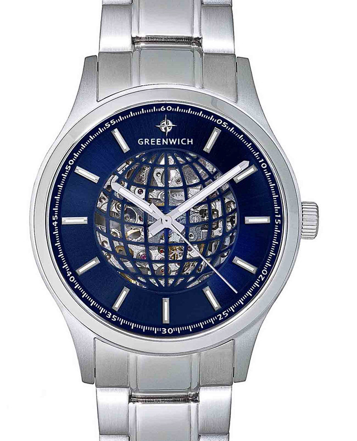 Часы Greenwich Globe GW 056.10.36 — синий, сталь металл