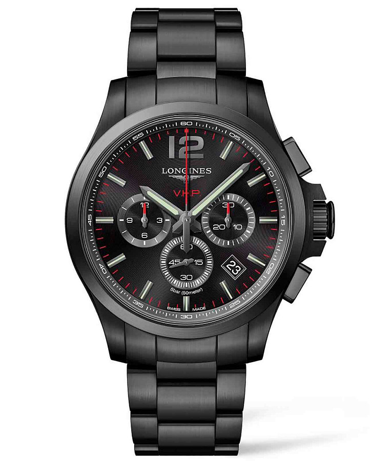 Часы Longines Conquest V.H.P. L3.717.2.66.6 — мужские, черный