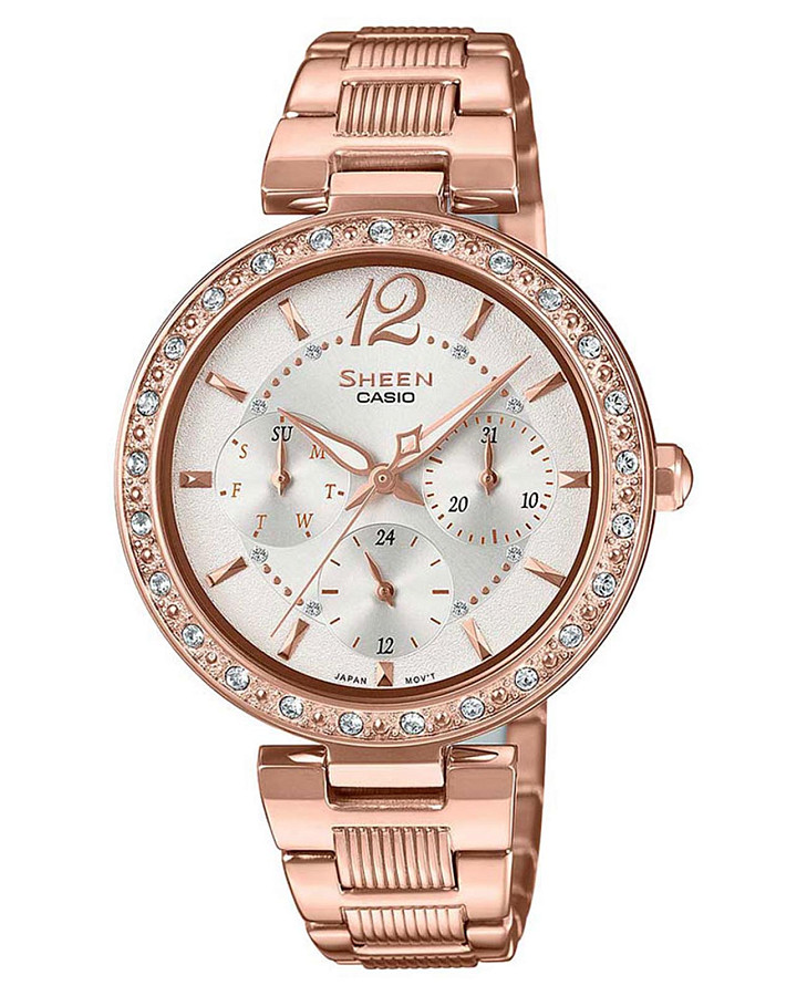 Часы Casio Sheen SHE-3065PG-7A — женские, серебристый