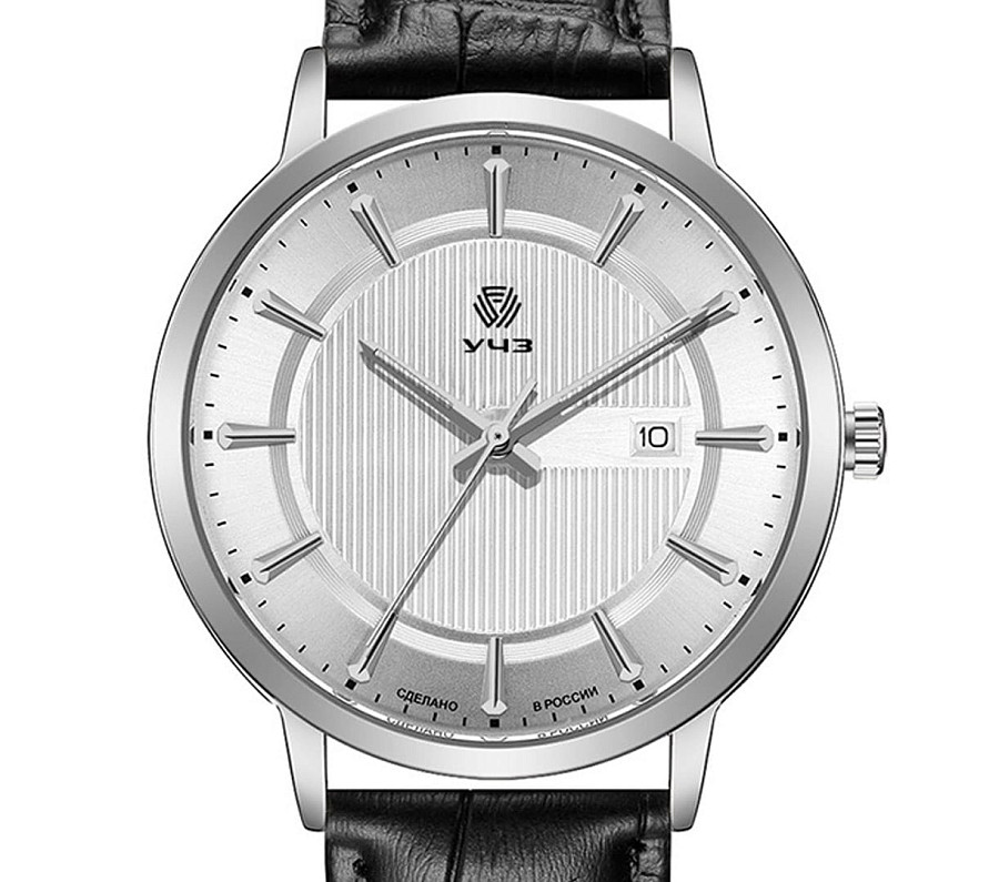 Часы УЧЗ Spectr 1521A1L1 — кварцевые, сталь металл