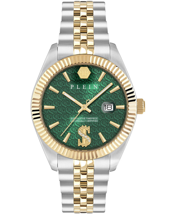 Часы Philipp Plein Date Superlative PWMFA0825 — мужские, зеленый