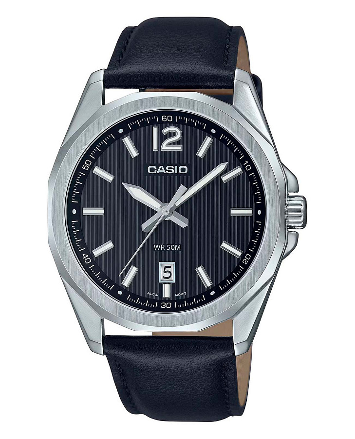 Часы Casio Collection MTP-E725L-1AVDF (MTP-E725L-1A) — мужские, черный