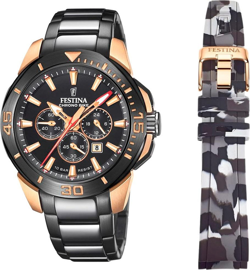 Часы Festina Chrono Bike F20645/1 — кварцевые, сталь металл