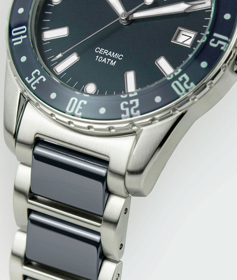 Часы Jacques Lemans High Tech Ceramic 42-10B — сталь + керамические вставки, мужские