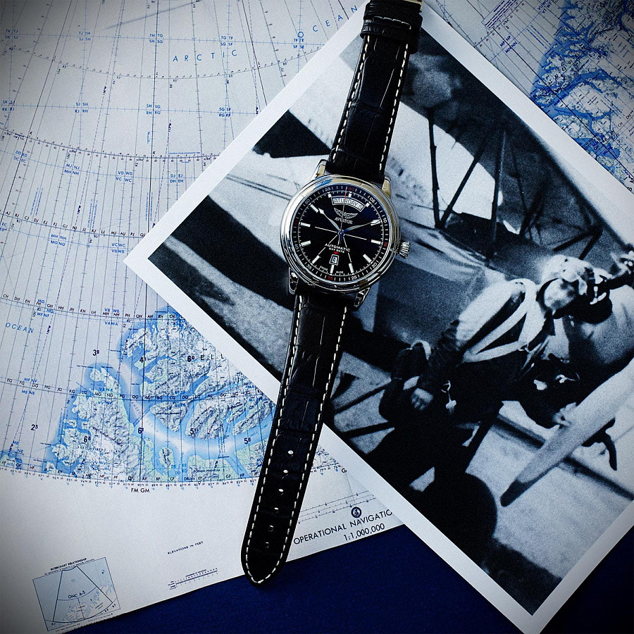 Часы Aviator Douglas Day-Date V.3.20.0.142.4 — белый, металл сталь