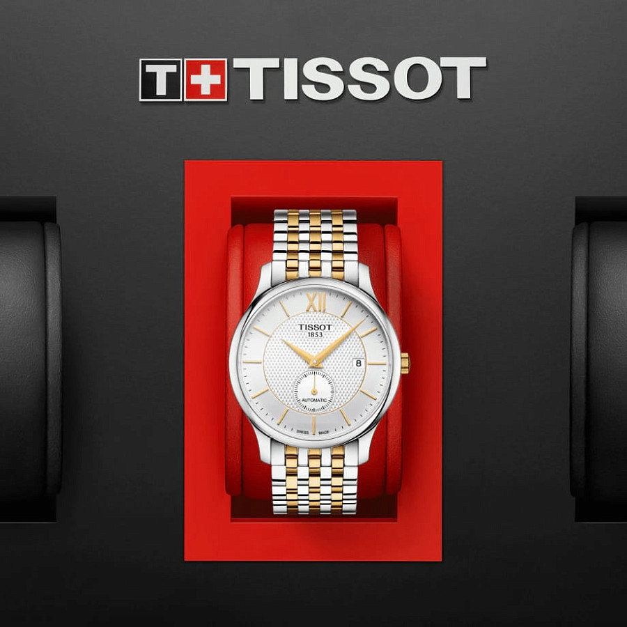 Часы Tissot Tradition Automatic Small Second T063.428.22.038.00 — сталь c pvd покрытием, мужские