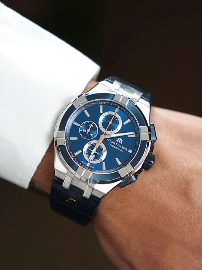 Часы Maurice Lacroix Aikon Chronograph AI1018-SS001-432-4 — металл сталь, Швейцария