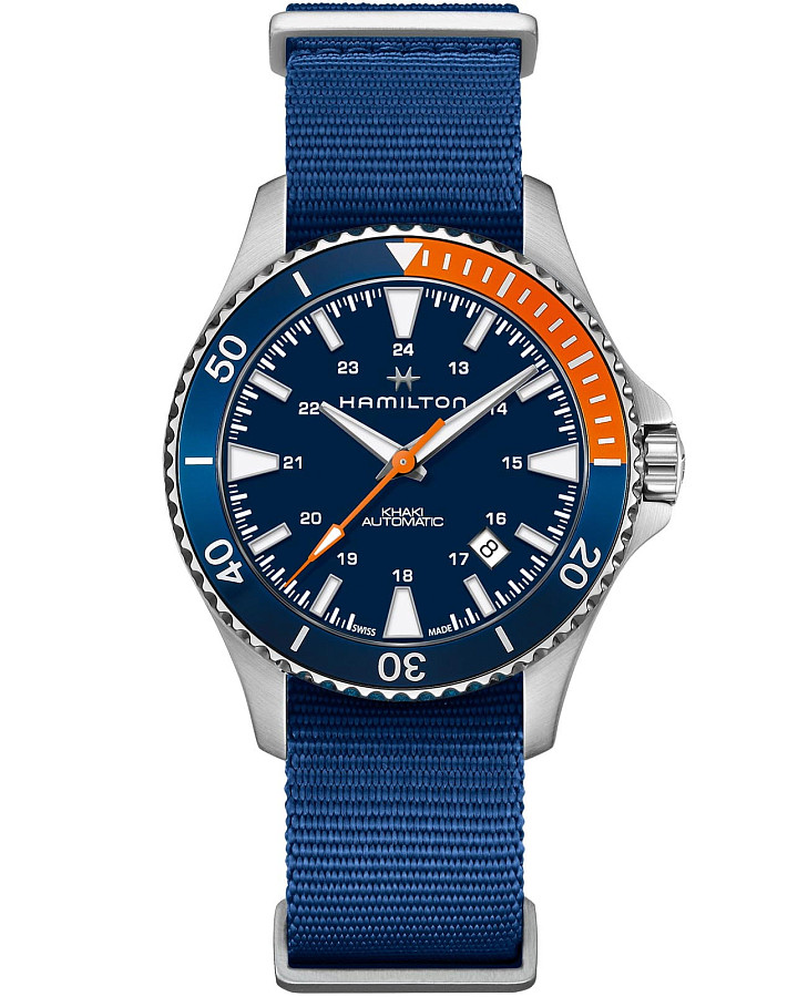 Часы Hamilton Khaki Navy Scuba Auto H82365941 — мужские, синий