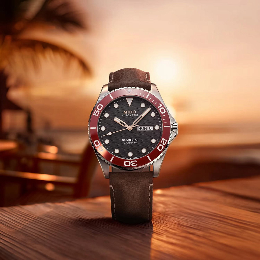 Часы Mido Ocean Star 200c M042.430.16.051.00 — мужские, кожаный