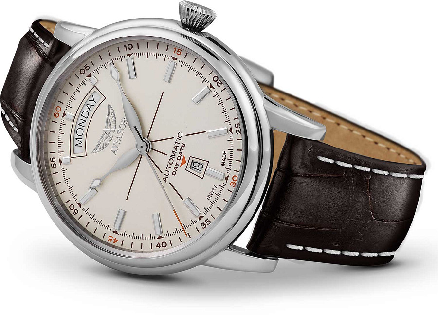 Часы Aviator Douglas Day-Date V.3.20.0.141.4 — механические, металл сталь