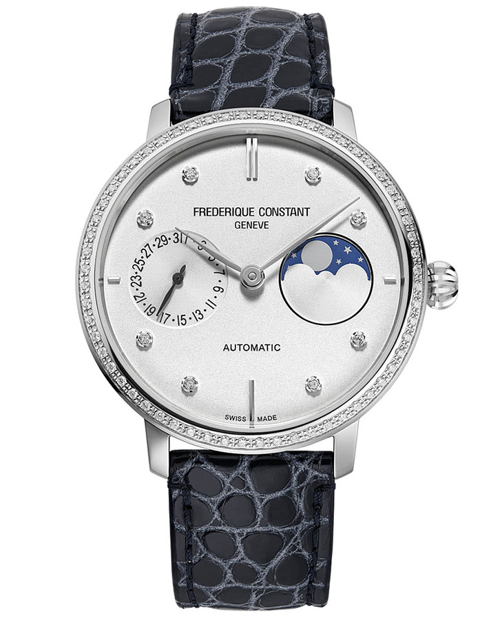 Часы Frederique Constant Slimline Moonphase Manufacture FC-702SD3SD6 — женские, серебристый