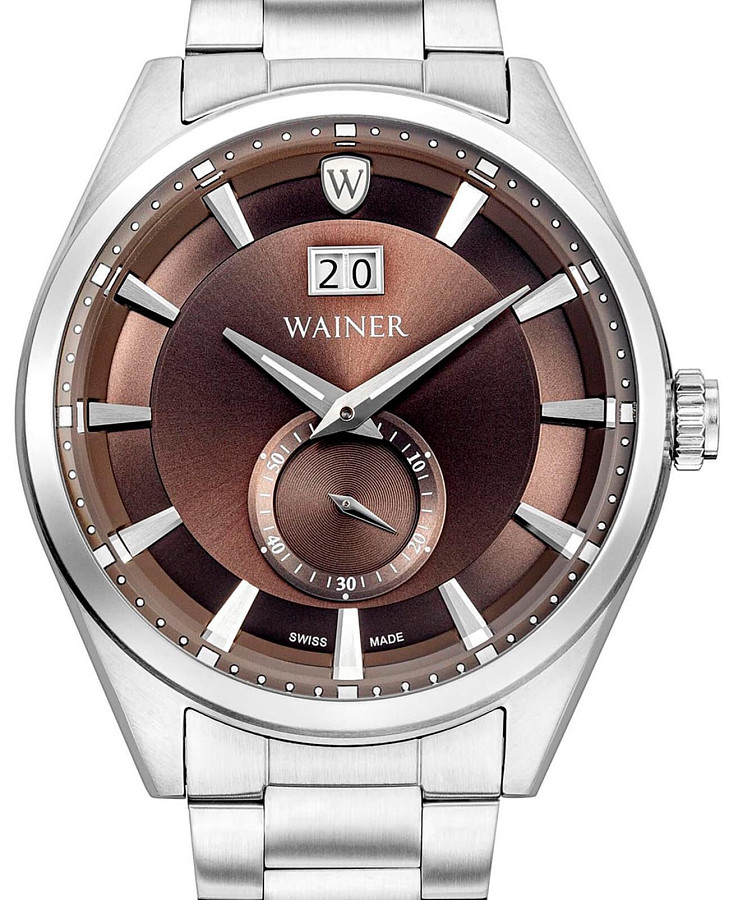 Часы Wainer Classic WA.17000-B — кварцевые, металл сталь
