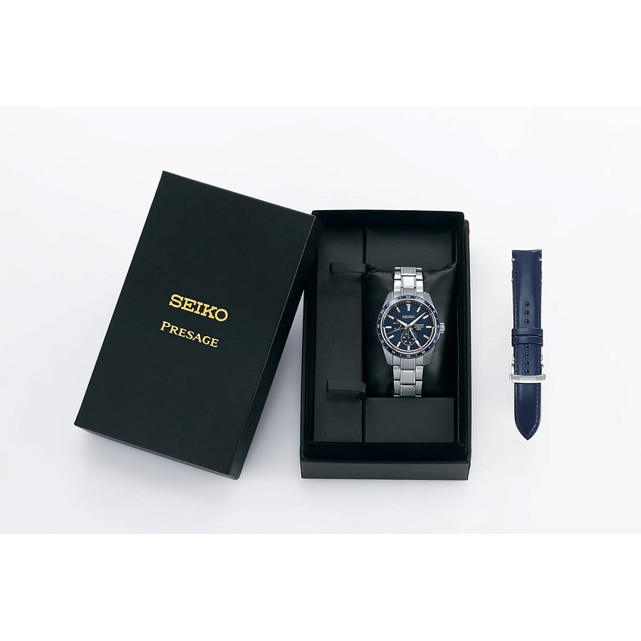 Часы Seiko Presage Sharp Edged Series SPB303 — синий, сталь металл