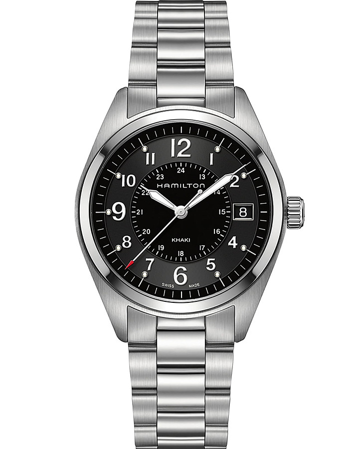 Часы Hamilton Khaki Field Quartz H68551933 — мужские, черный