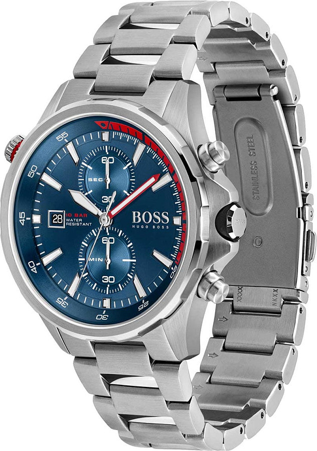 Часы Hugo Boss Globetrotter HB1513823 — синий, сталь металл