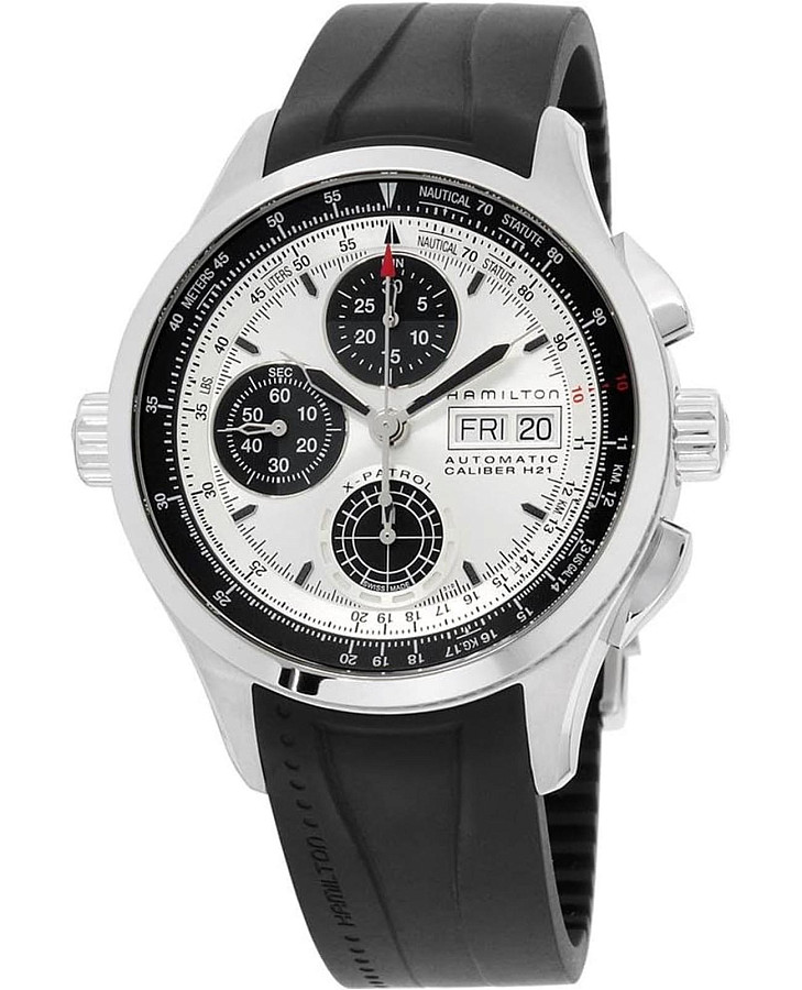 Часы Hamilton Khaki Aviation X-Patrol Auto Chrono H76566351 — механические, сталь металл