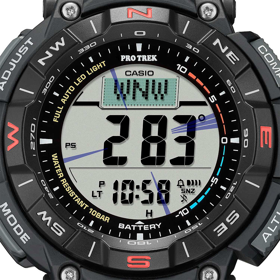 Часы Casio Pro Trek PRG-340-1DR (PRG-340-1E) — серый, пластик