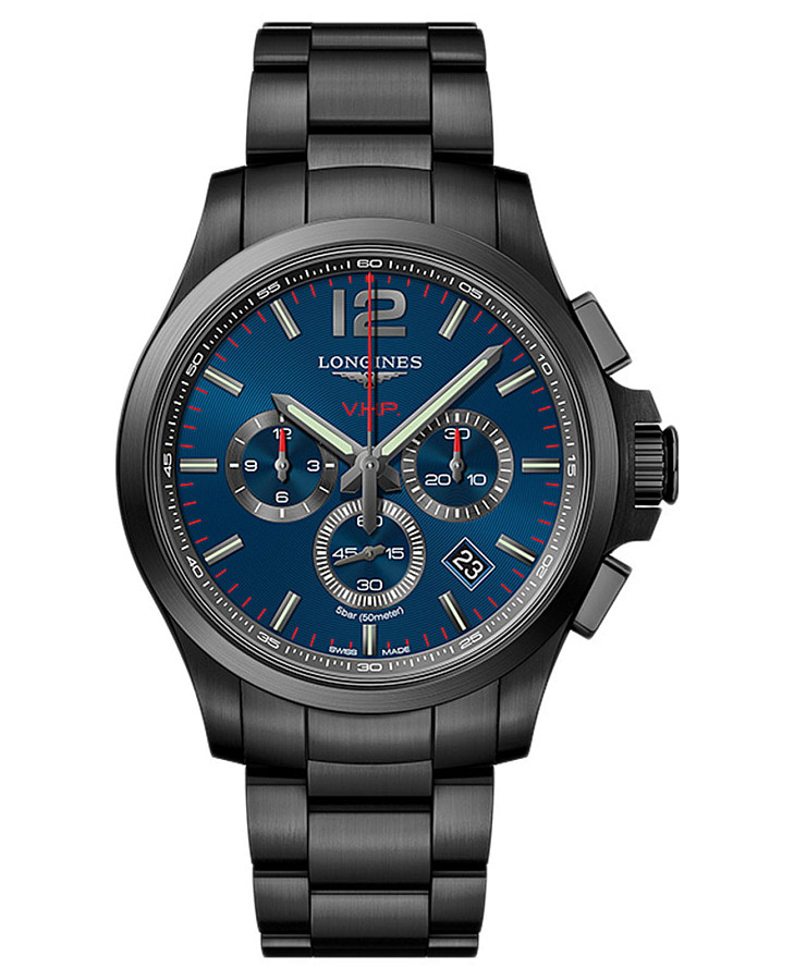 Часы Longines Conquest V.H.P. L3.727.2.96.6 — мужские, синий