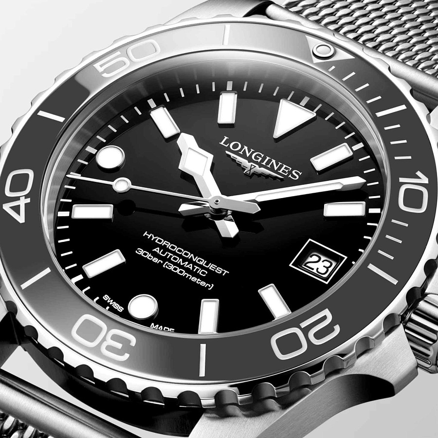 Часы Longines HydroConquest L3.779.4.70.6 — механические, металл сталь