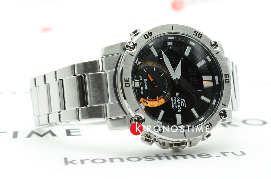 Часы Casio Edifice ECB-20D-1A — кварцевые, металл сталь