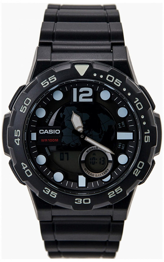 Часы Casio Illuminator AEQ-100W-1AVDF (AEQ-100W-1A) — мужские, пластик