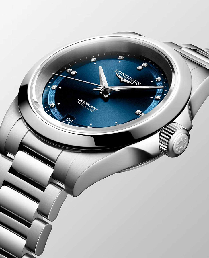 Часы Longines Conquest L3.430.4.97.6 — женские, серебристый