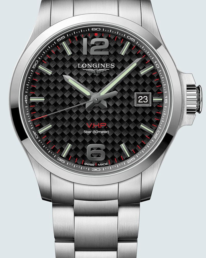Часы Longines Conquest V.H.P. L3.726.4.66.6 — кварцевые, металл сталь