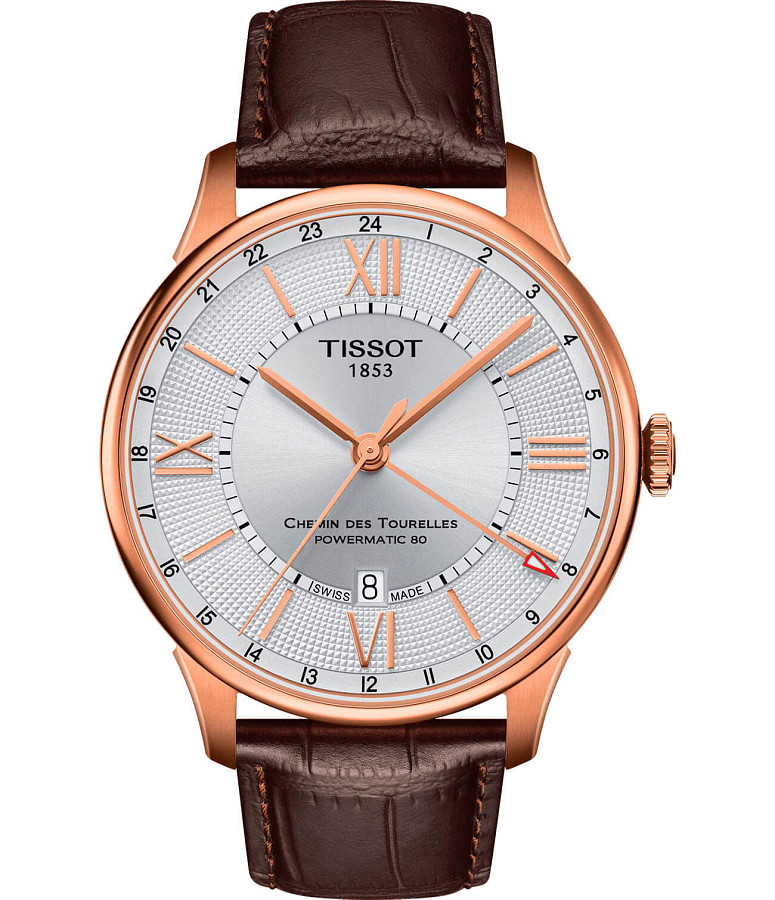 Часы Tissot Chemin des Tourelles GMT T099.429.36.038.00 — мужские, серебристый