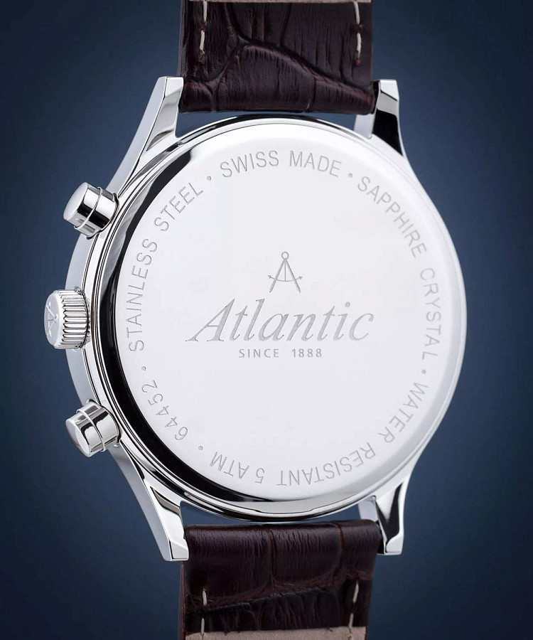 Часы Atlantic Seabase Quartz Chronograph Edition 64452.41.51R — кожаный, мужские