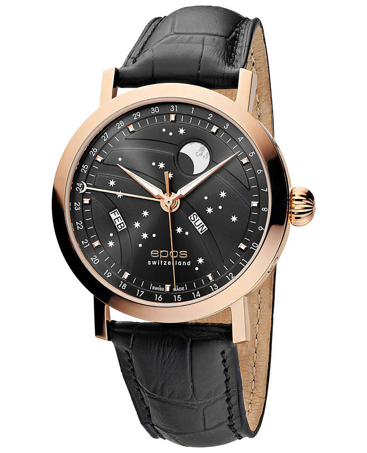 Часы Epos Big Moon 3440.322.24.14.25 — мужские, серый
