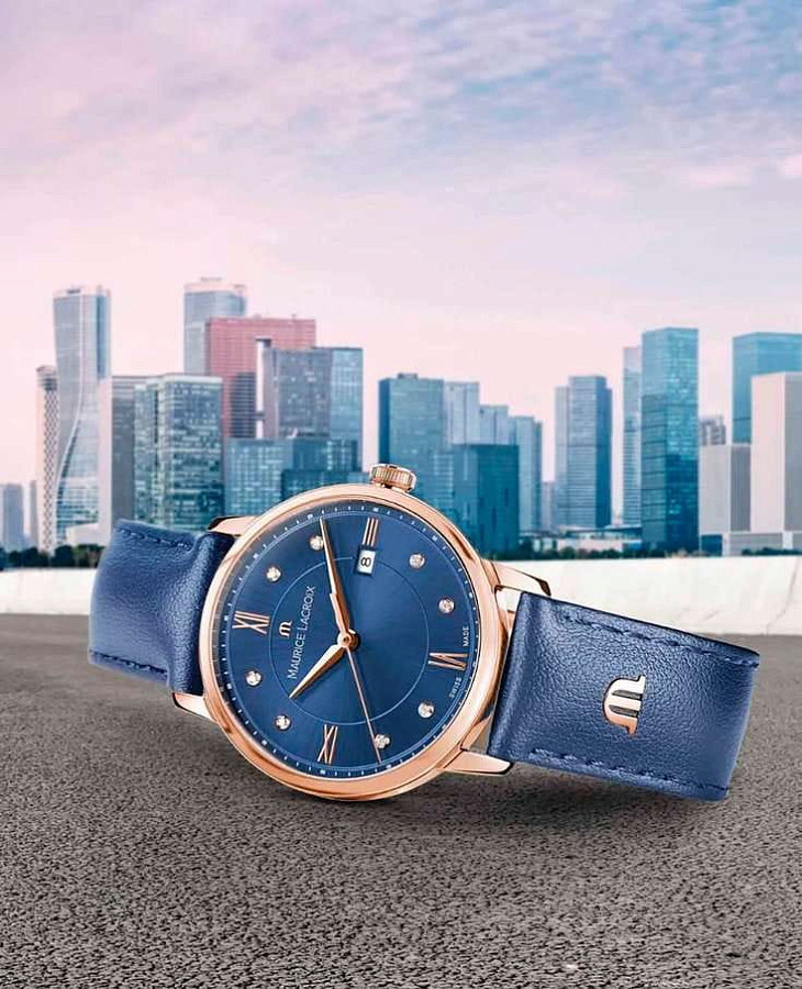 Часы Maurice Lacroix Eliros Date EL1094-PVP01-450-1 — синий, металл сталь