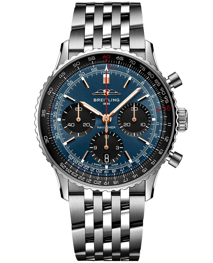 Часы Breitling Navitimer B01 Chronograph 41 AB01392A1C1A1 — мужские, синий