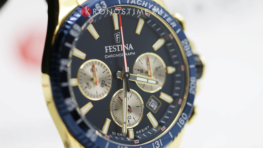 Часы Festina Timeless Chrono F20634/2 — мужские, сталь c pvd покрытием