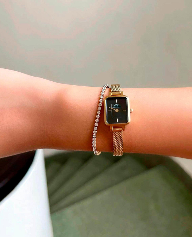 Часы Daniel Wellington Quadro DW00100652 — черный, сталь металл