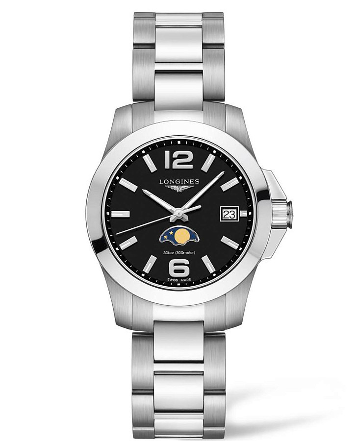 Часы Longines Conquest L3.381.4.58.6 — женские, черный