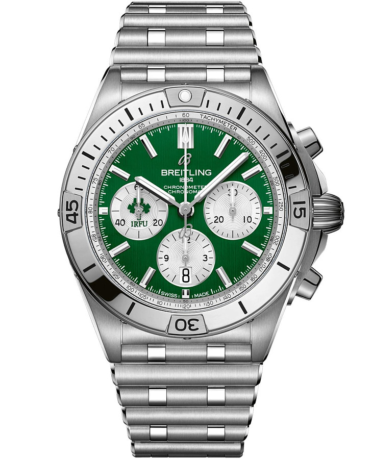 Часы Breitling Chronomat B01 42 Six Nations Ireland AB0134A91L1A1 — мужские, зеленый