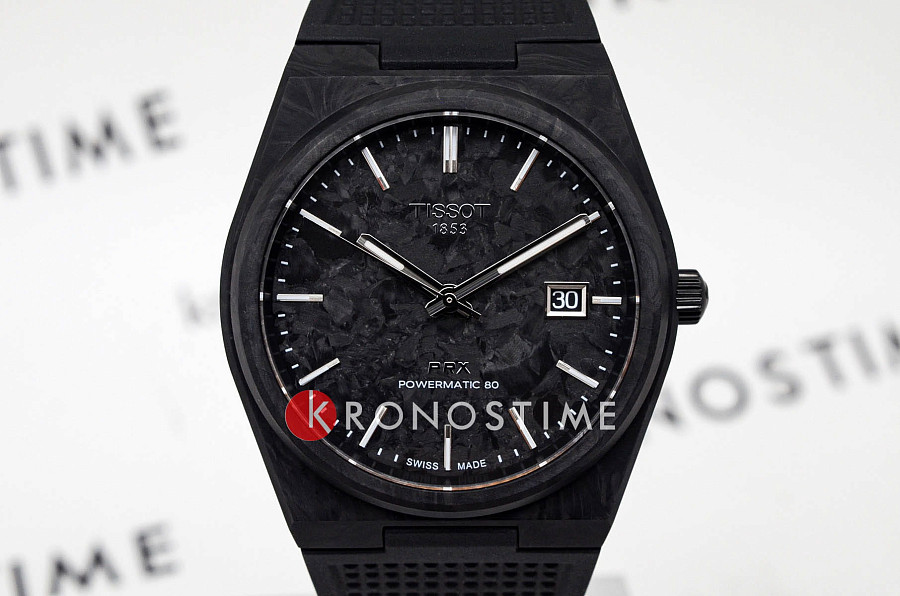 Часы Tissot PRX Powermatic 80 Carbon T137.907.97.201.00 — Швейцария, механические