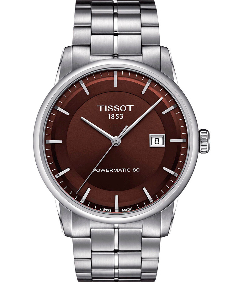 Часы Tissot Luxury Powermatic 80 T086.407.11.291.00 — мужские, коричневый