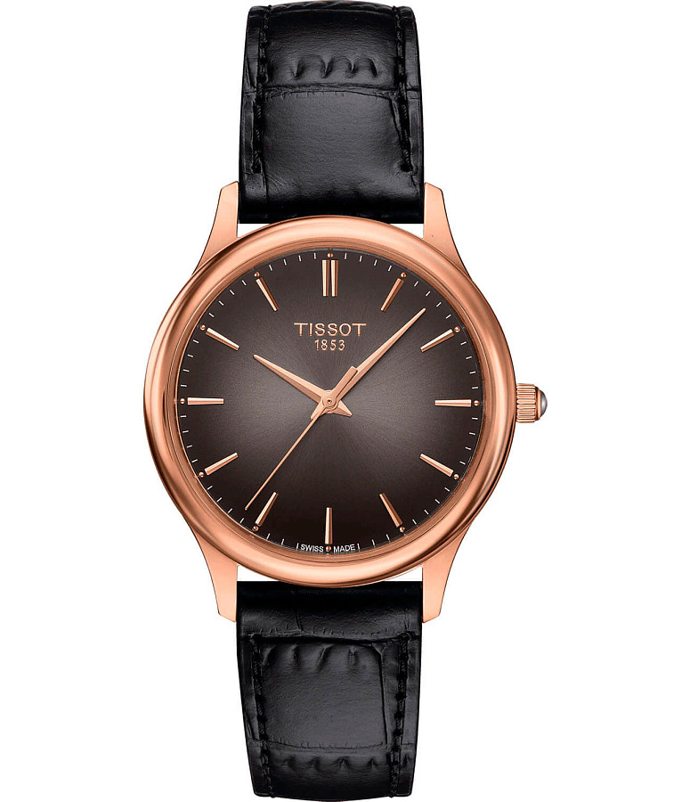 Часы Tissot Excellence Lady 18K Gold T926.210.76.061.00 — женские, коричневый