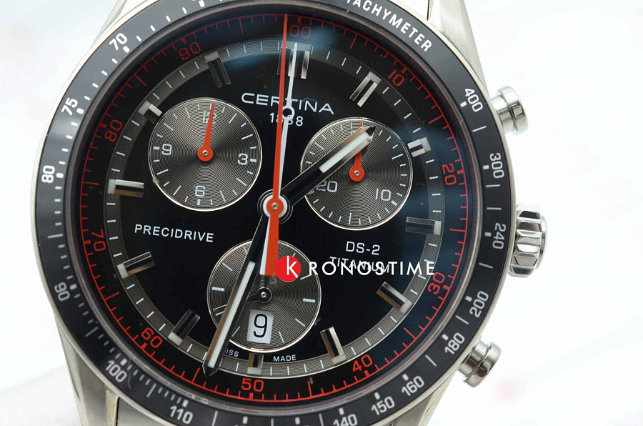 Часы Certina DS-2 Chronograph 1/100 sec C024.447.44.051.00 — титан металл алюминий, Швейцария