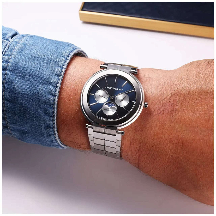 Часы Herbelin Newport Slim 12722B25 — кварцевые, сталь металл