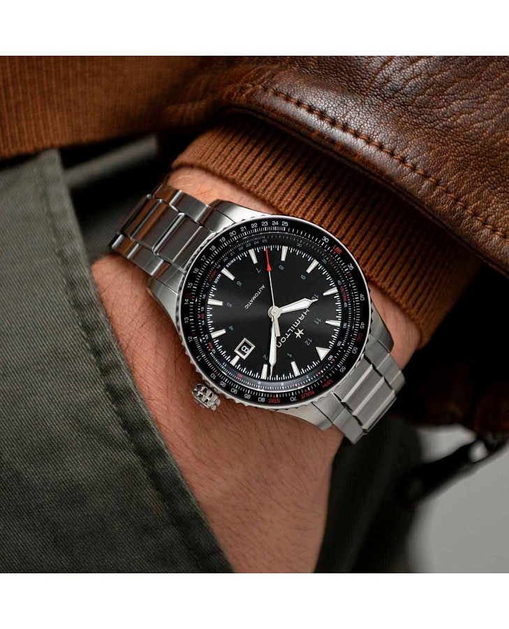 Часы Hamilton Khaki Aviation Converter H76615130 — серебристый, сталь металл