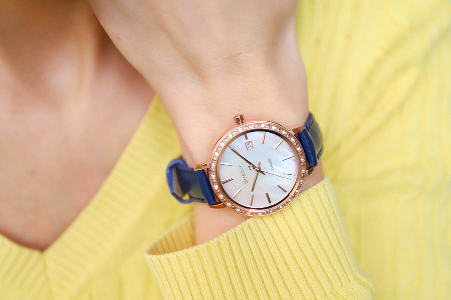 Часы Casio Sheen SHE-4052PGL-7AUEF — металл сталь, Япония
